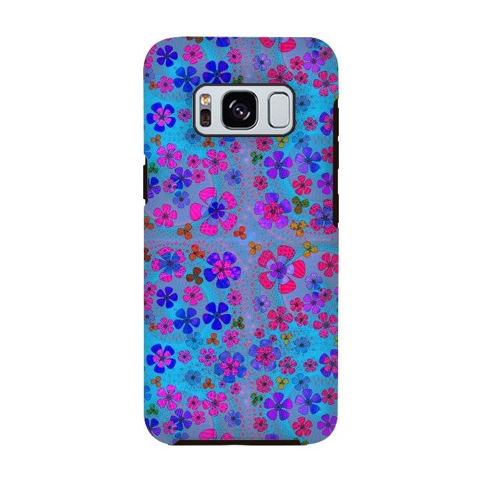 Galaxy S8 StrongFit psychedelic flowers in summer by ArtsCase