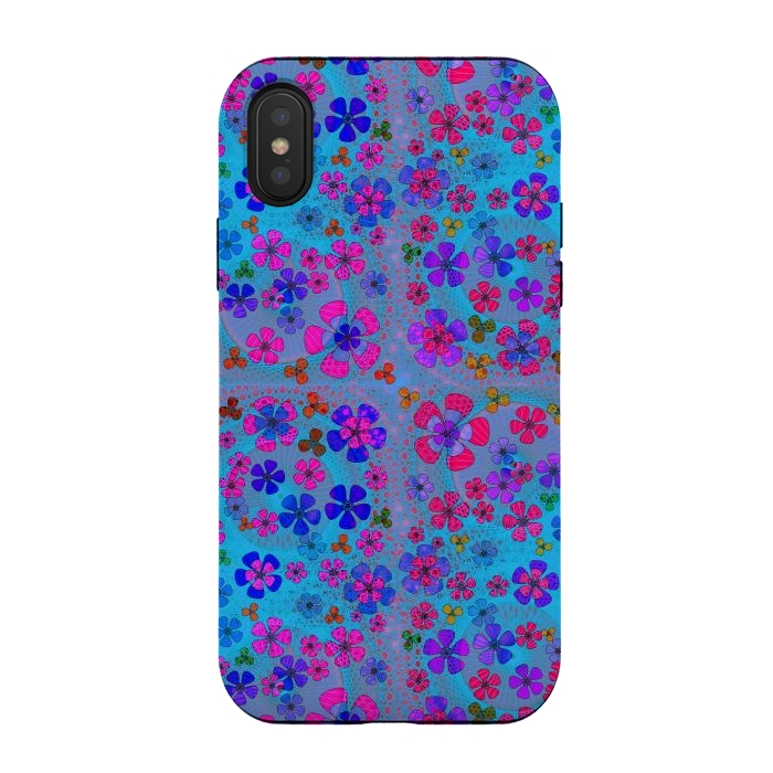 iPhone Xs / X StrongFit psychedelic flowers in summer by ArtsCase