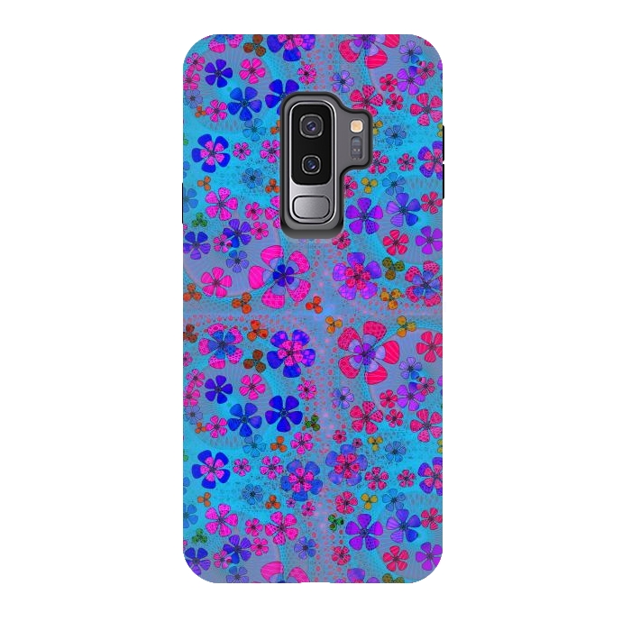 Galaxy S9 plus StrongFit psychedelic flowers in summer by ArtsCase