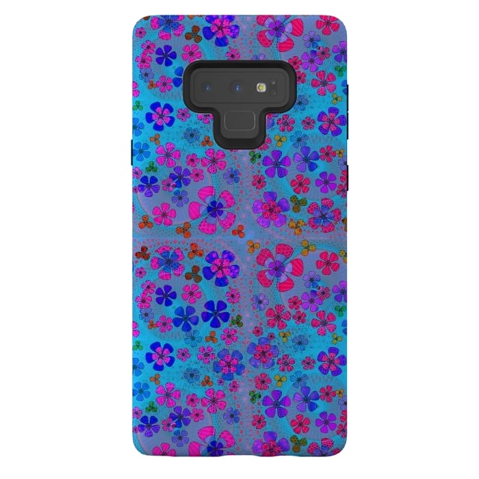 Galaxy Note 9 StrongFit psychedelic flowers in summer by ArtsCase