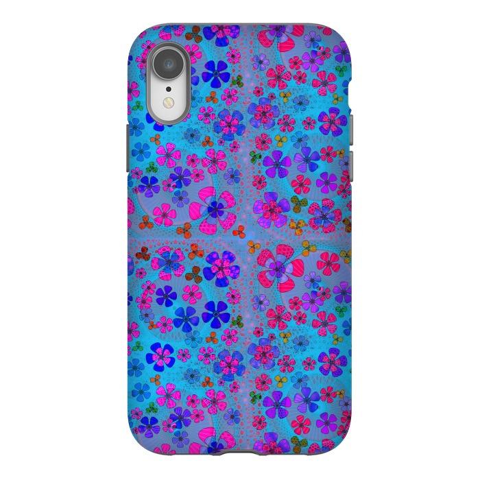 iPhone Xr StrongFit psychedelic flowers in summer by ArtsCase
