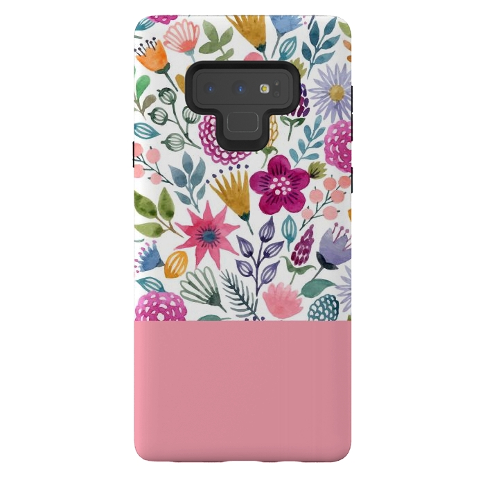 Galaxy Note 9 StrongFit watercolor flowers for summer by ArtsCase