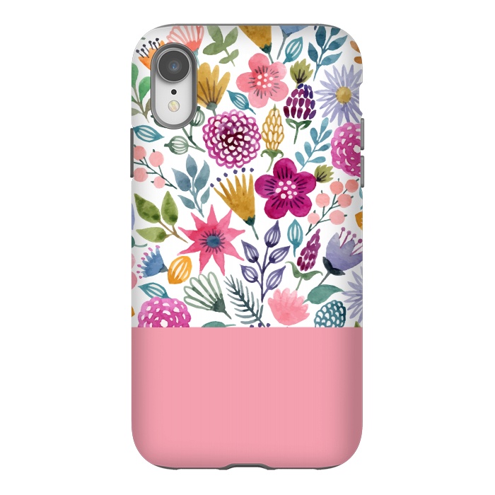 iPhone Xr StrongFit watercolor flowers for summer by ArtsCase