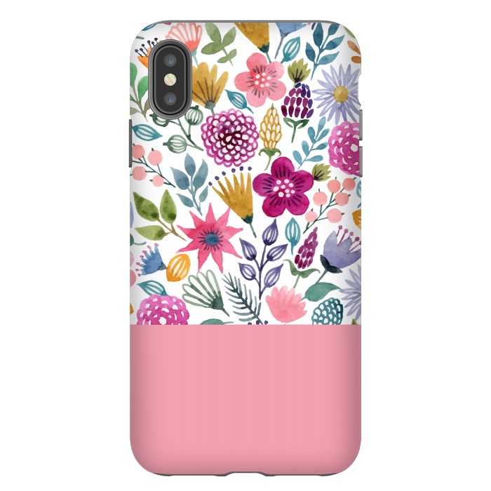 iPhone Xs Max StrongFit watercolor flowers for summer by ArtsCase