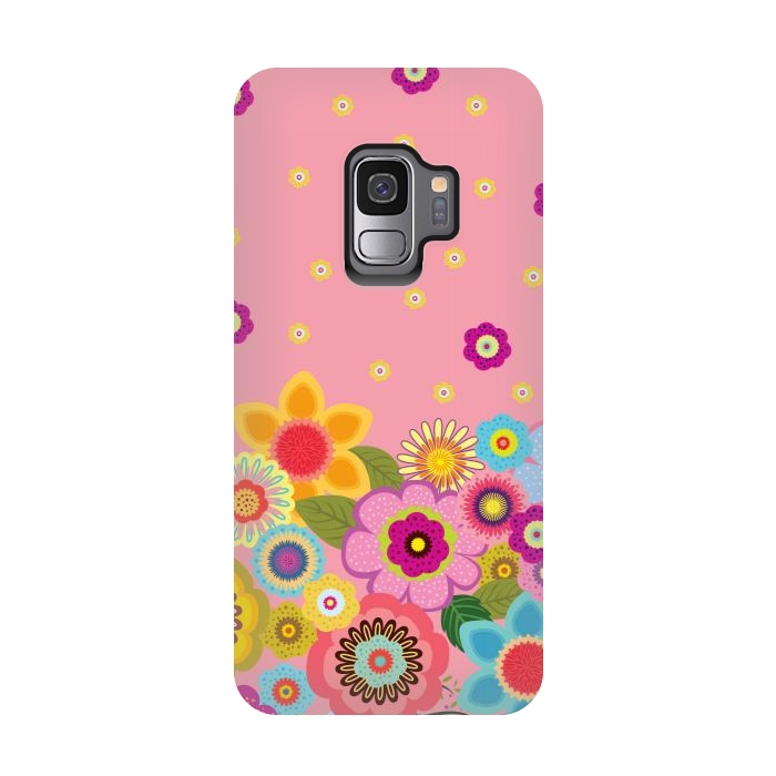 Galaxy S9 StrongFit assorted spring flowers by ArtsCase