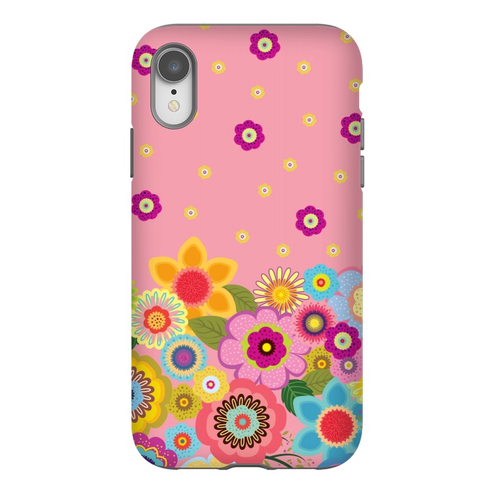 iPhone Xr StrongFit assorted spring flowers by ArtsCase