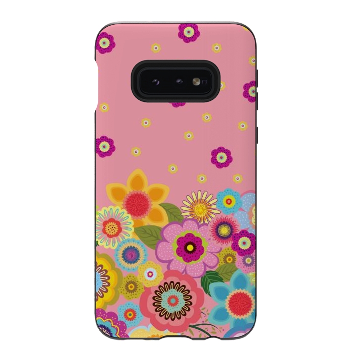 Galaxy S10e StrongFit assorted spring flowers by ArtsCase