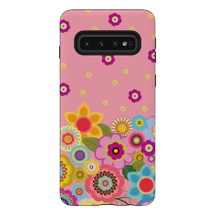 Galaxy S10 StrongFit assorted spring flowers by ArtsCase