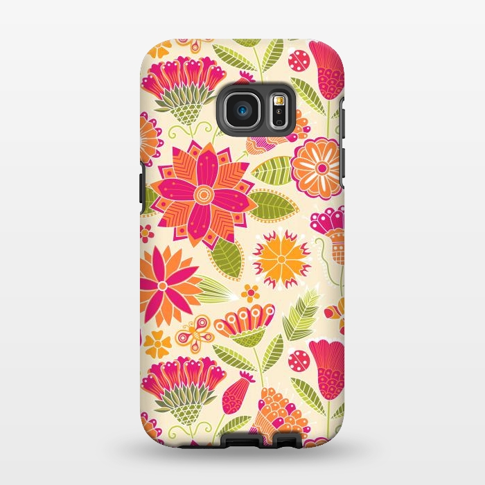Galaxy S7 EDGE StrongFit geometric colored flowers by ArtsCase