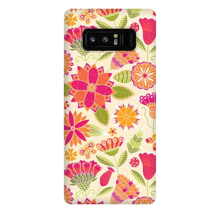 Galaxy Note 8 StrongFit geometric colored flowers by ArtsCase