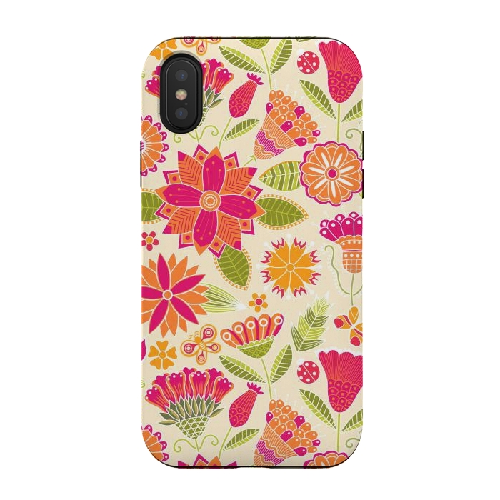 iPhone Xs / X StrongFit geometric colored flowers by ArtsCase