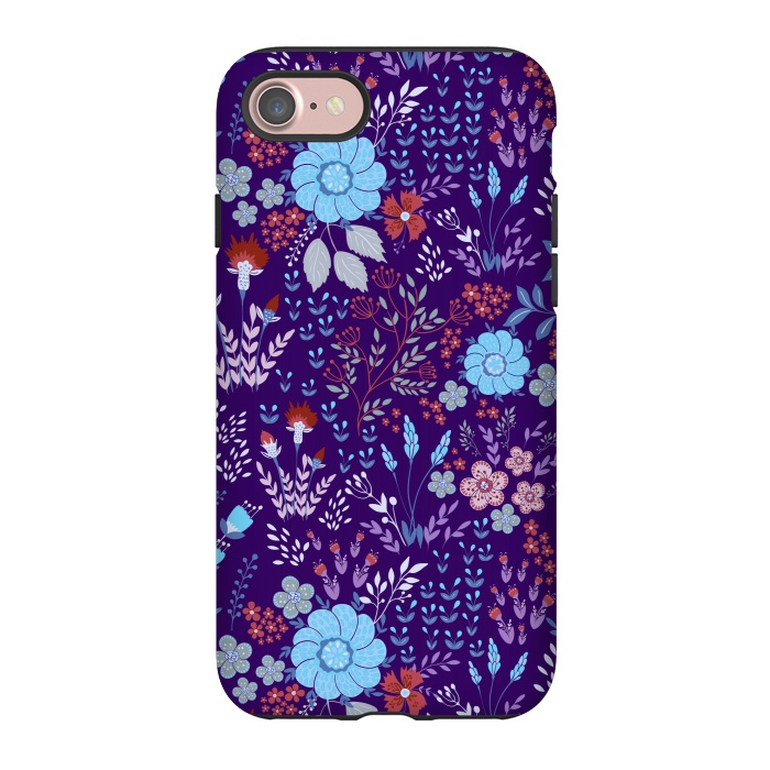 iPhone 7 StrongFit tiny flowers in cold colors by ArtsCase