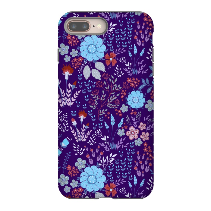iPhone 7 plus StrongFit tiny flowers in cold colors by ArtsCase