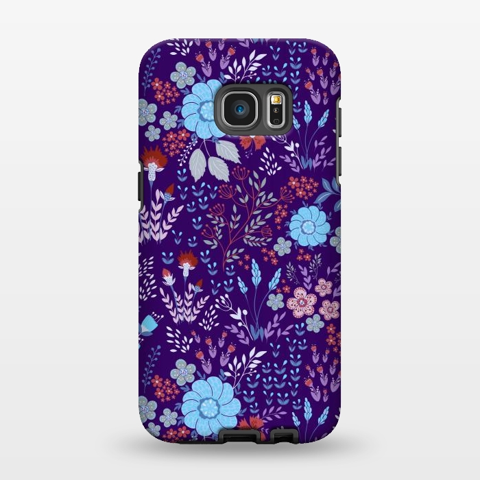 Galaxy S7 EDGE StrongFit tiny flowers in cold colors by ArtsCase