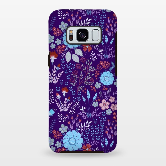 Galaxy S8 plus StrongFit tiny flowers in cold colors by ArtsCase