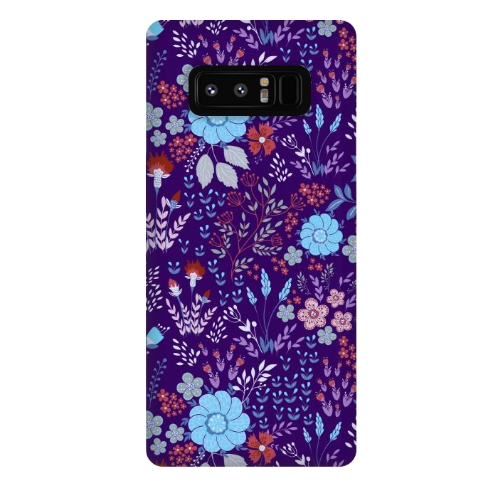 Galaxy Note 8 StrongFit tiny flowers in cold colors by ArtsCase