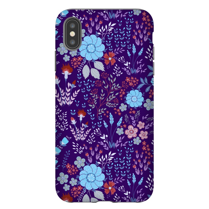 iPhone Xs Max StrongFit tiny flowers in cold colors by ArtsCase