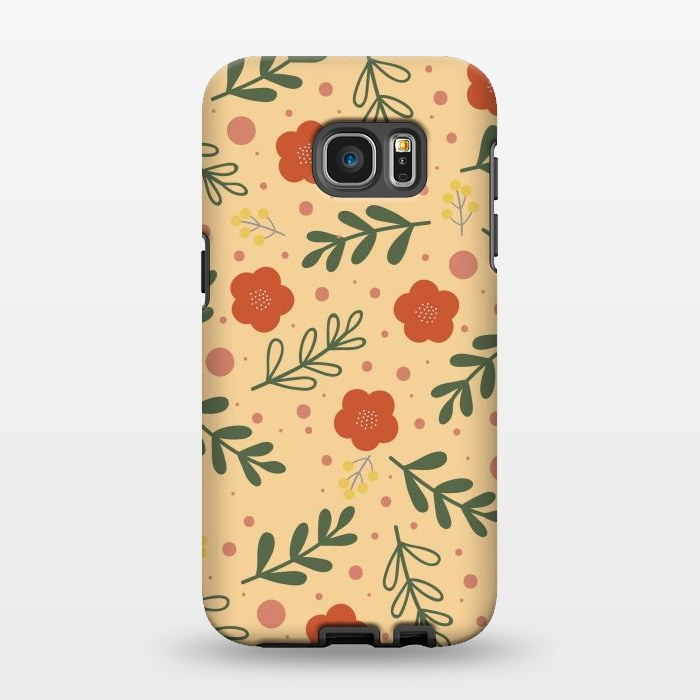 Galaxy S7 EDGE StrongFit orange flowers for october by ArtsCase