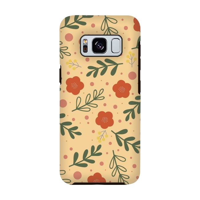 Galaxy S8 StrongFit orange flowers for october by ArtsCase
