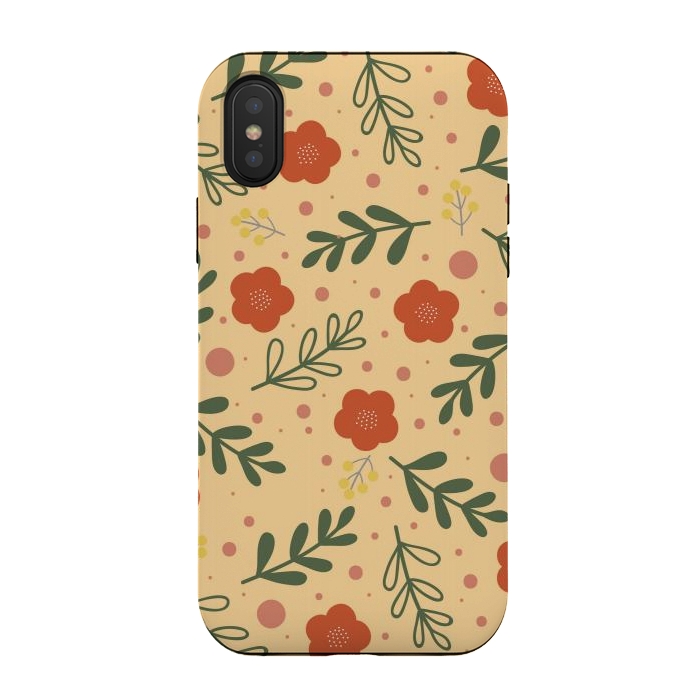 iPhone Xs / X StrongFit orange flowers for october by ArtsCase