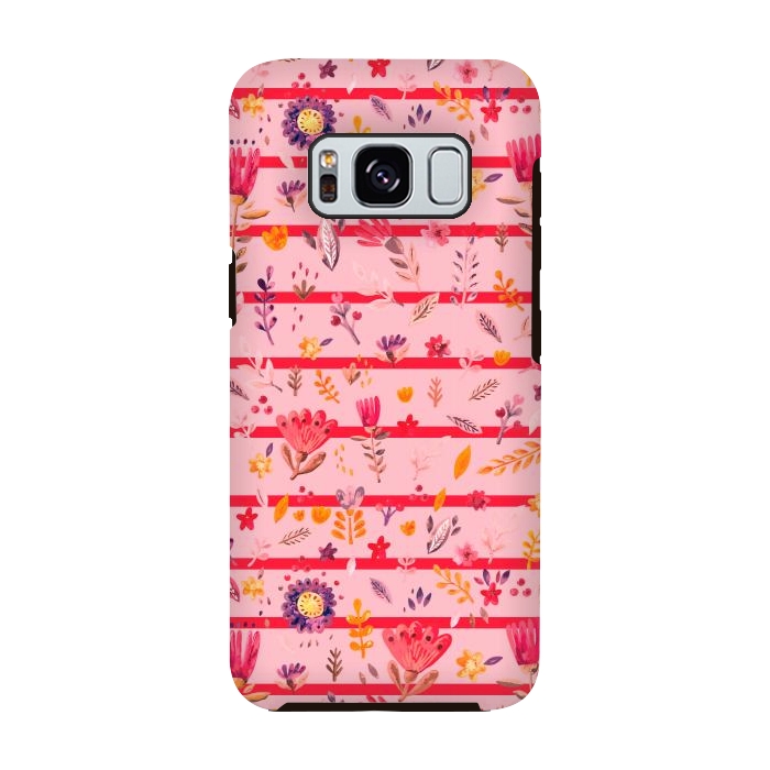 Galaxy S8 StrongFit stripes vs flowers for autumn by ArtsCase
