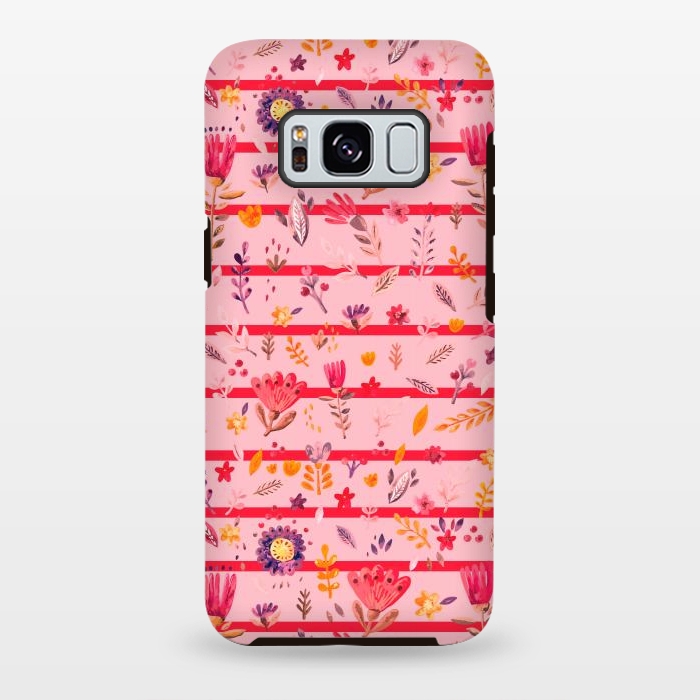 Galaxy S8 plus StrongFit stripes vs flowers for autumn by ArtsCase