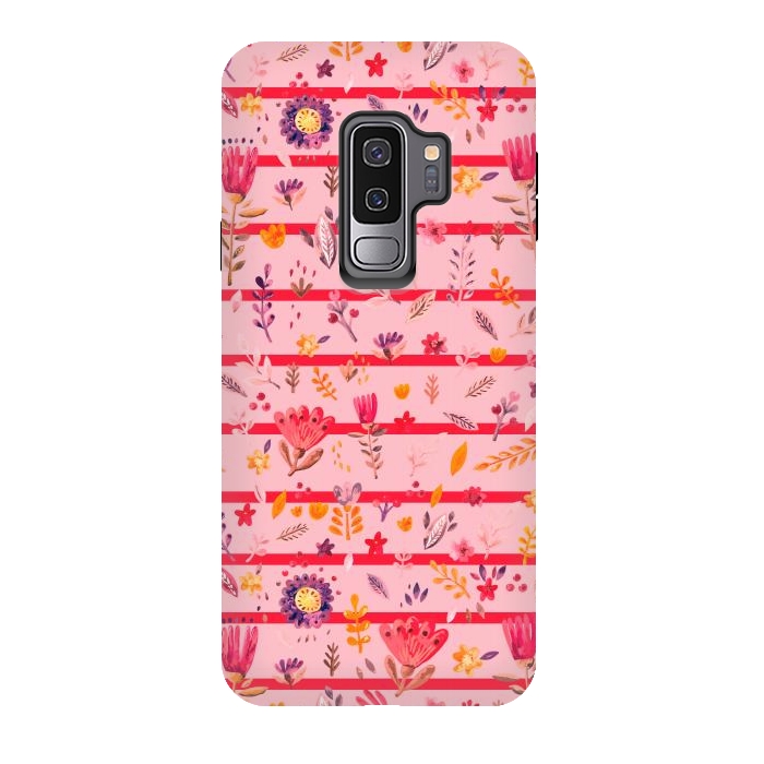 Galaxy S9 plus StrongFit stripes vs flowers for autumn by ArtsCase