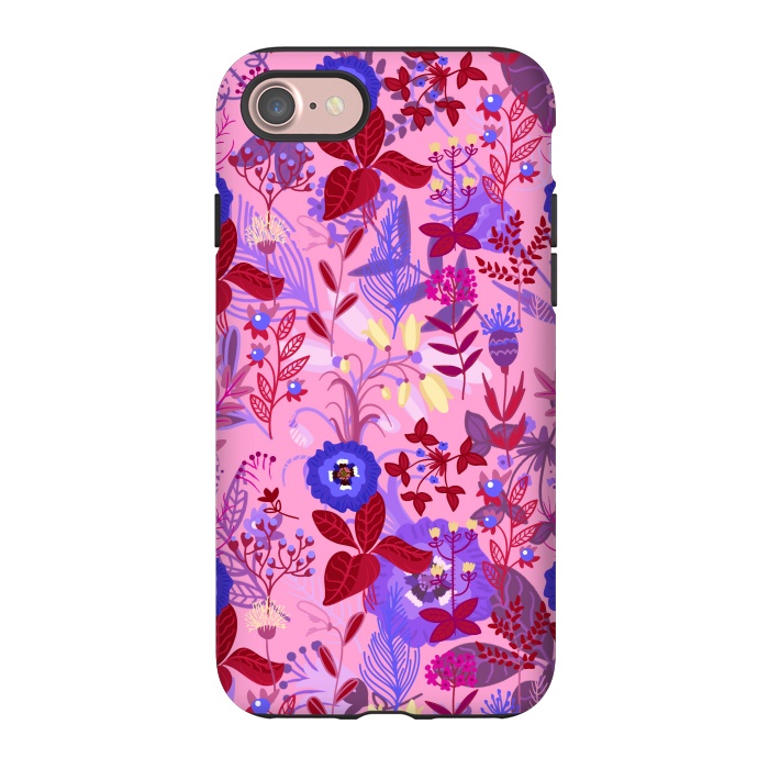 iPhone 7 StrongFit between flowers with pink and purple by ArtsCase