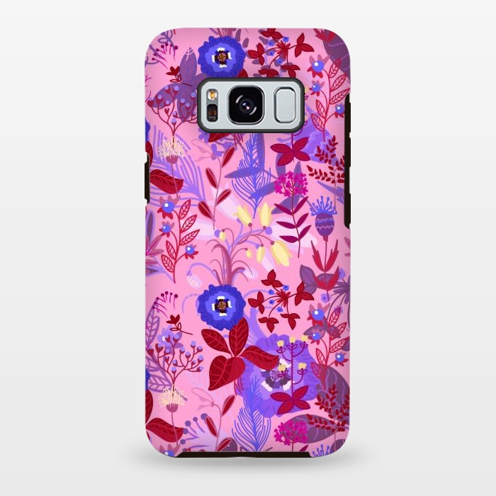 Galaxy S8 plus StrongFit between flowers with pink and purple by ArtsCase