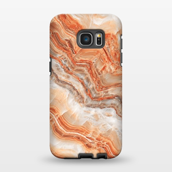 Galaxy S7 EDGE StrongFit limestone in orange by ArtsCase