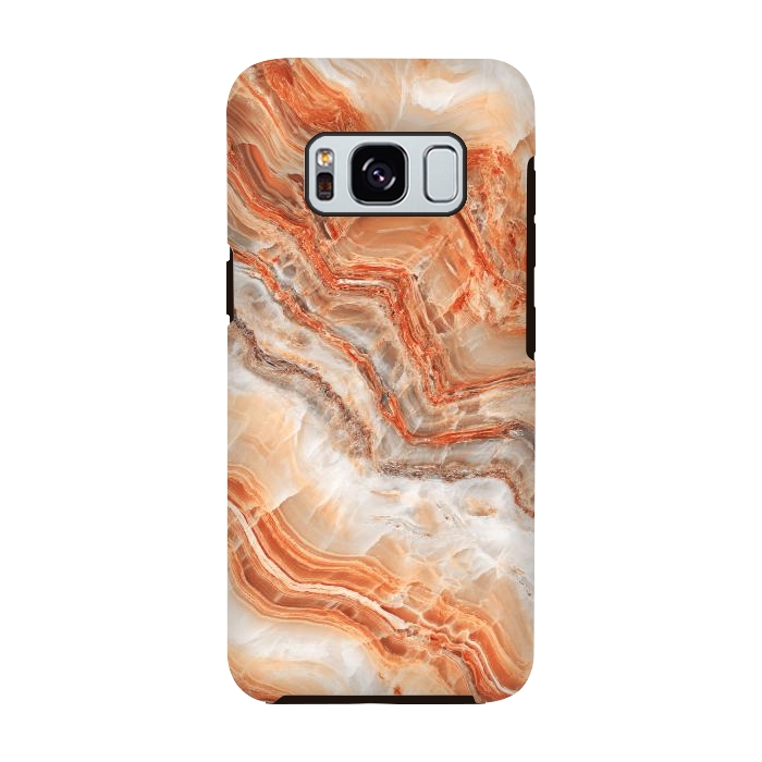 Galaxy S8 StrongFit limestone in orange by ArtsCase