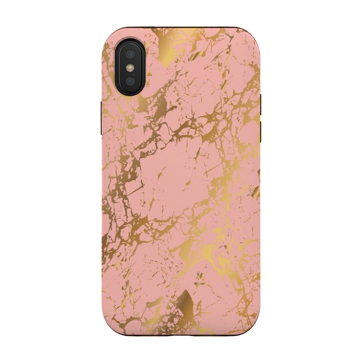 iPhone Xs / X StrongFit Salmon with golden details by ArtsCase
