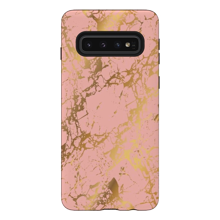 Galaxy S10 StrongFit Salmon with golden details by ArtsCase