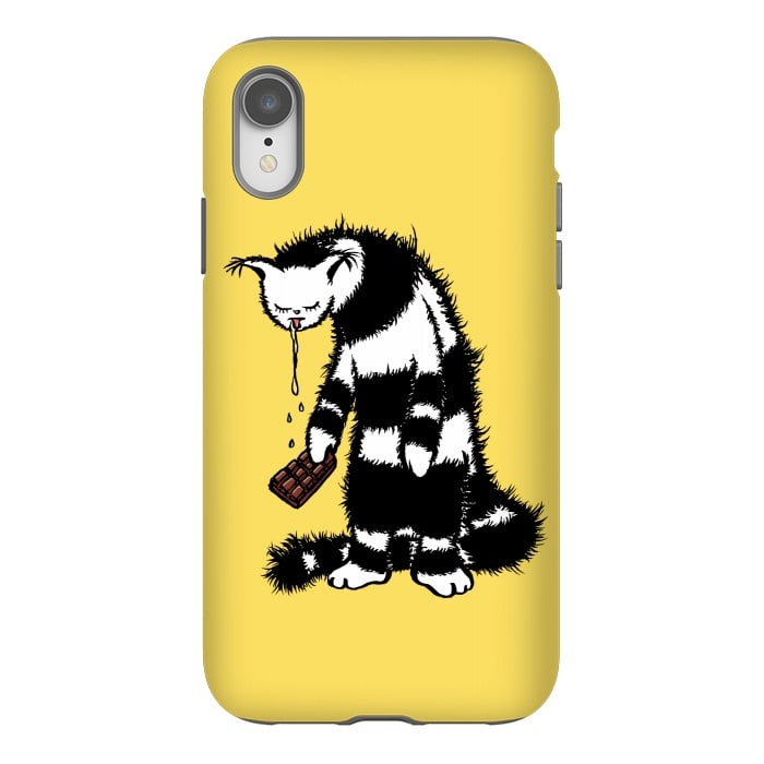 iPhone Xr StrongFit Weird Cat Creature Funny Chocolate Lover  by Boriana Giormova