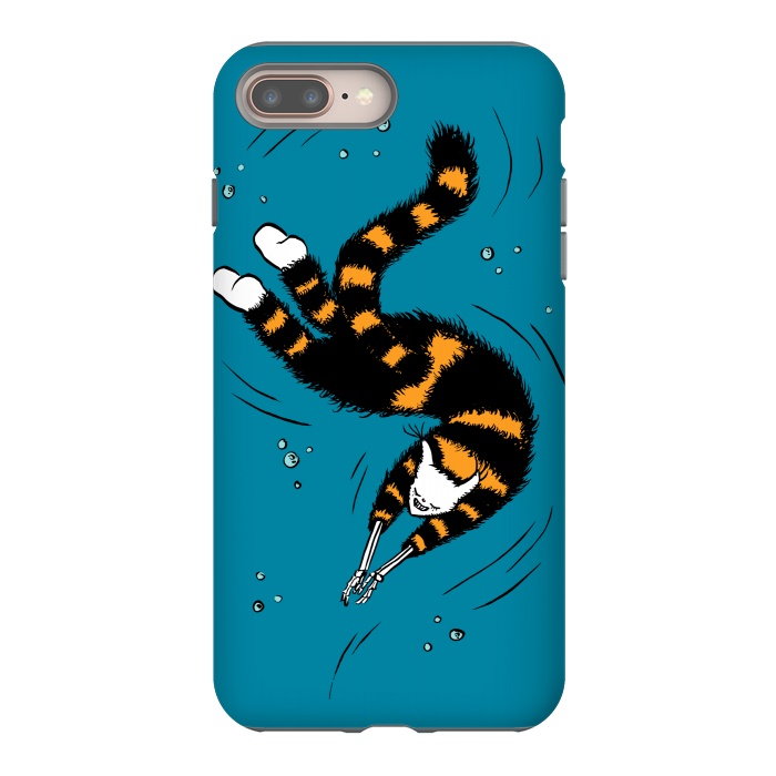 iPhone 7 plus StrongFit Funny Cat Creature With Skeleton Hands Swimming by Boriana Giormova