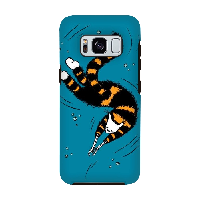 Galaxy S8 StrongFit Funny Cat Creature With Skeleton Hands Swimming by Boriana Giormova