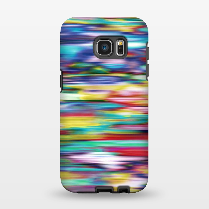 Galaxy S7 EDGE StrongFit Ikat Blurred Stripes Multicolor by Ninola Design