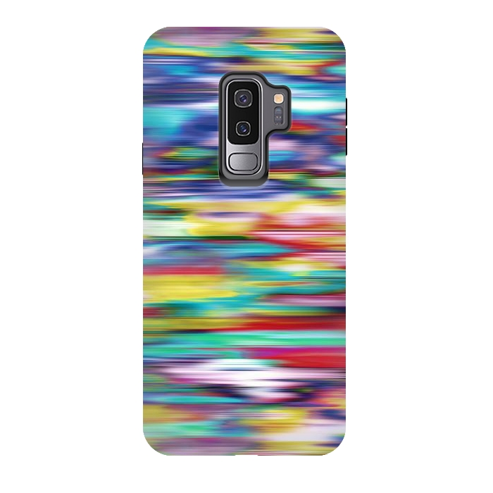 Galaxy S9 plus StrongFit Ikat Blurred Stripes Multicolor by Ninola Design