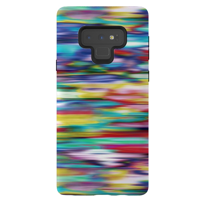 Galaxy Note 9 StrongFit Ikat Blurred Stripes Multicolor by Ninola Design