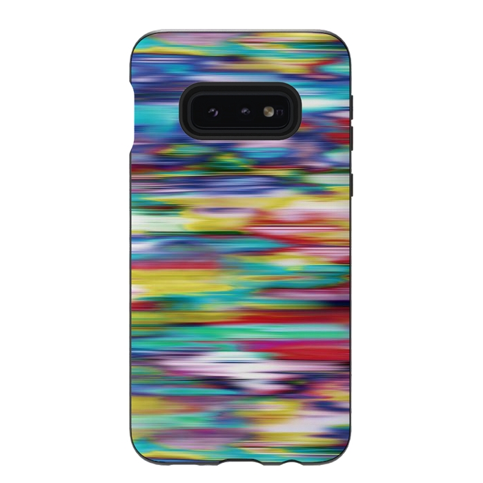 Galaxy S10e StrongFit Ikat Blurred Stripes Multicolor by Ninola Design