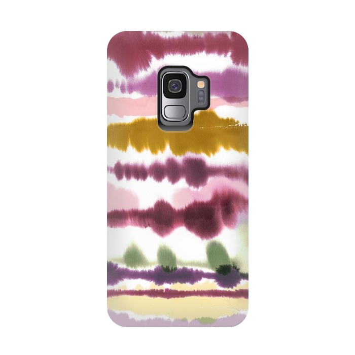 Galaxy S9 StrongFit Soft Watercolor Lines Gold by Ninola Design