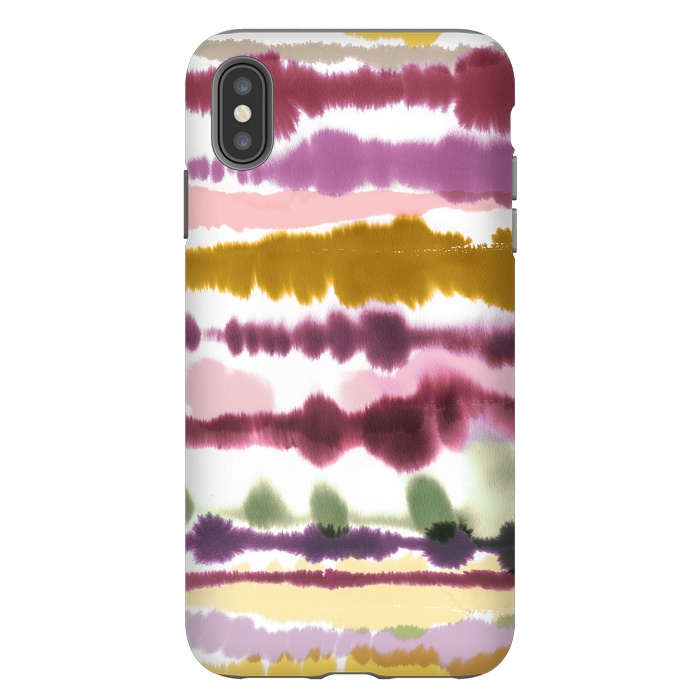 iPhone Xs Max StrongFit Soft Watercolor Lines Gold by Ninola Design