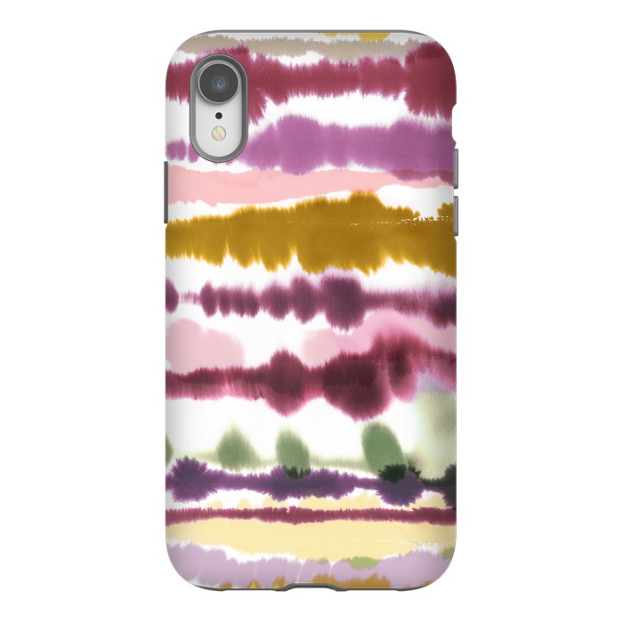 iPhone Xr StrongFit Soft Watercolor Lines Gold by Ninola Design
