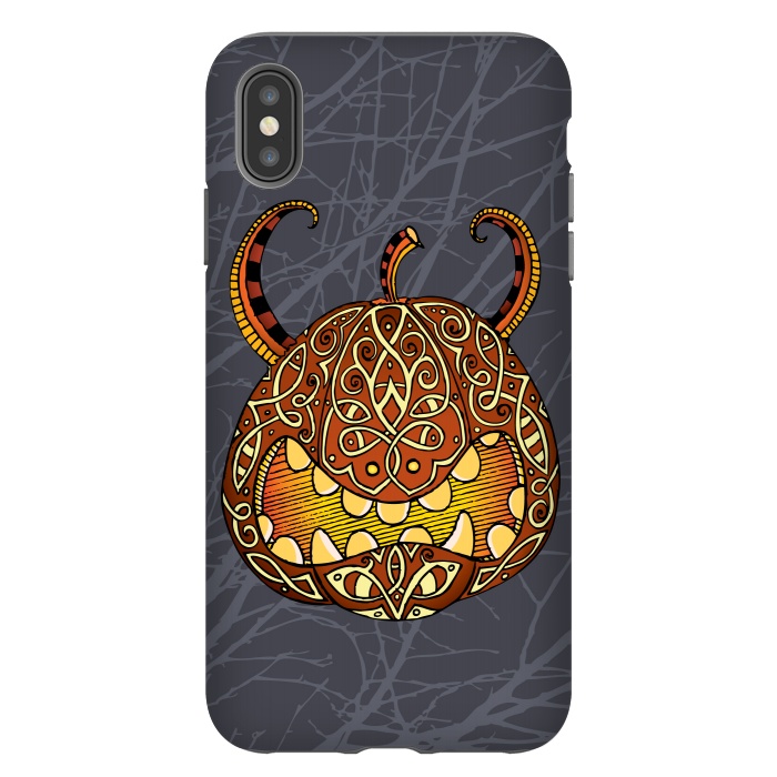 iPhone Xs Max StrongFit CELTIC HALLOWEEN PUMPKIN by Mangulica