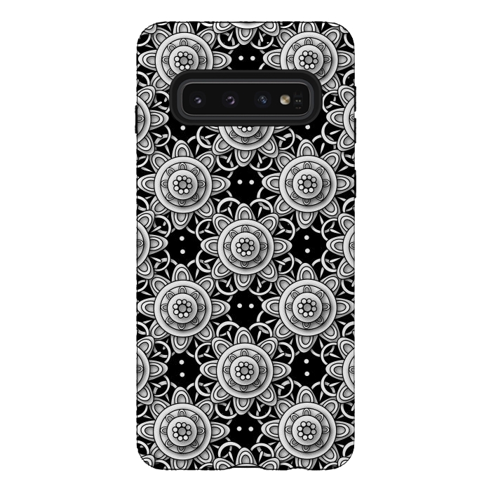 Galaxy S10 StrongFit Lace Flowers by Shelly Bremmer