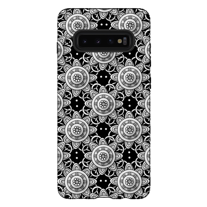 Galaxy S10 plus StrongFit Lace Flowers by Shelly Bremmer