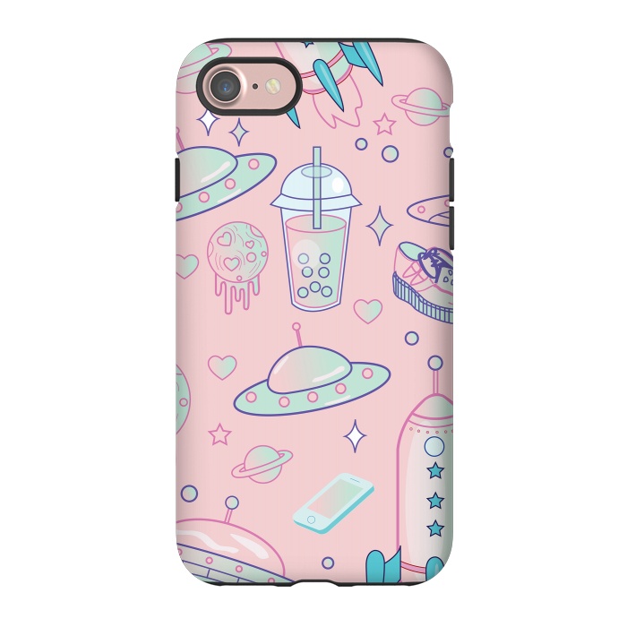 iPhone 7 StrongFit Galaxy space babe pastel goth kawaii pattern by Luna Elizabeth Art