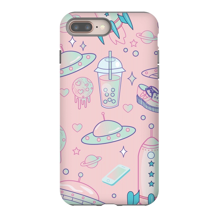 iPhone 7 plus StrongFit Galaxy space babe pastel goth kawaii pattern by Luna Elizabeth Art