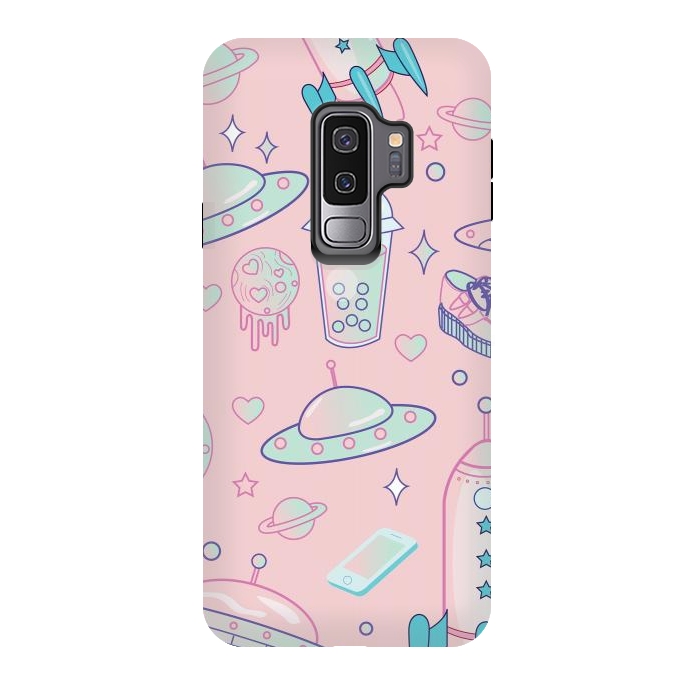 Galaxy S9 plus StrongFit Galaxy space babe pastel goth kawaii pattern by Luna Elizabeth Art