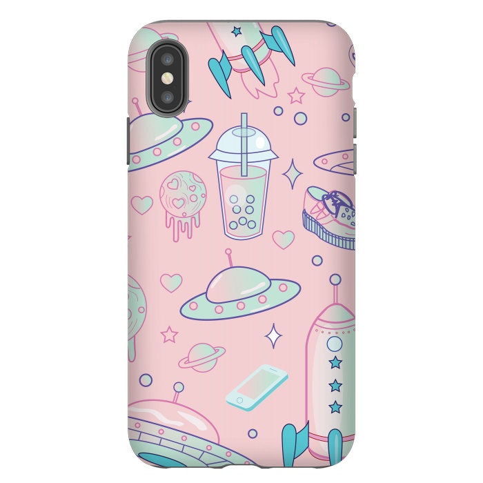 iPhone Xs Max StrongFit Galaxy space babe pastel goth kawaii pattern by Luna Elizabeth Art